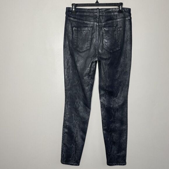 WILLIAM RAST Jeans Womens 29 Metallic Black Python Skinny Sculpted High Rise - Picture 7 of 12